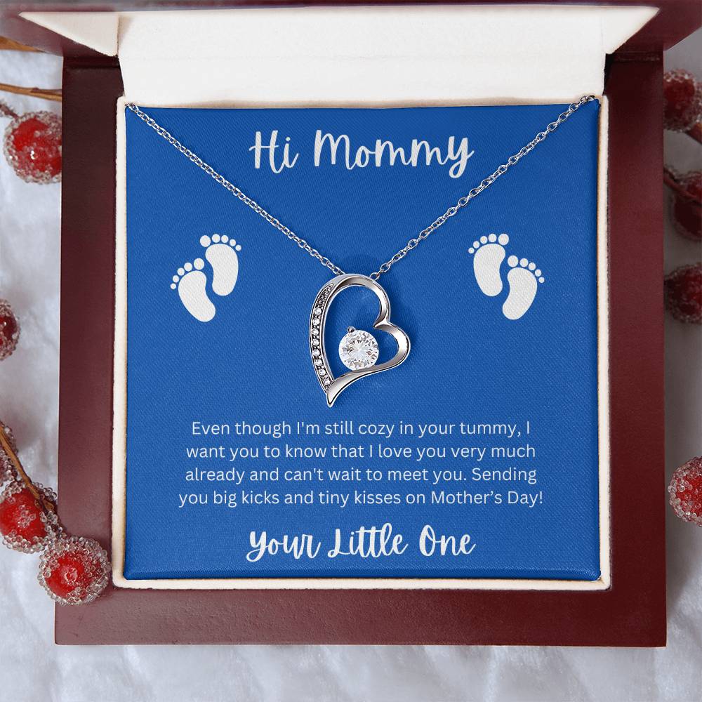 Hi Mommy Blue Background - Forever Love Necklace