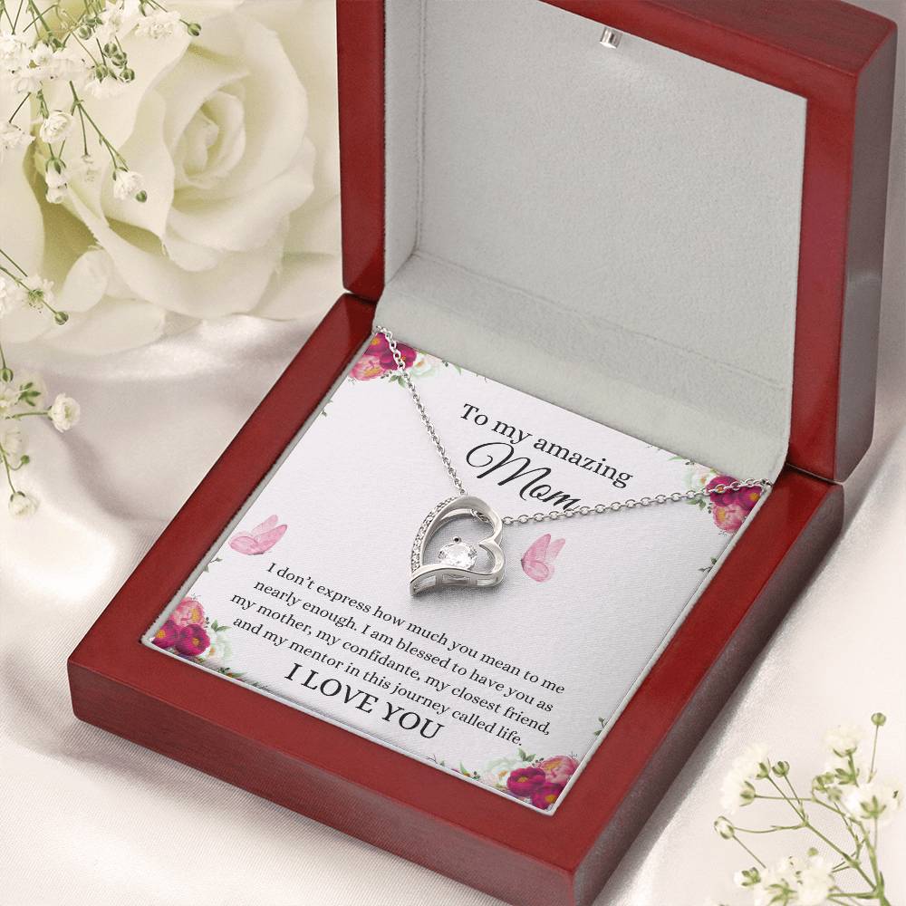 To My Amazing Mom - Radiant Heart Necklace