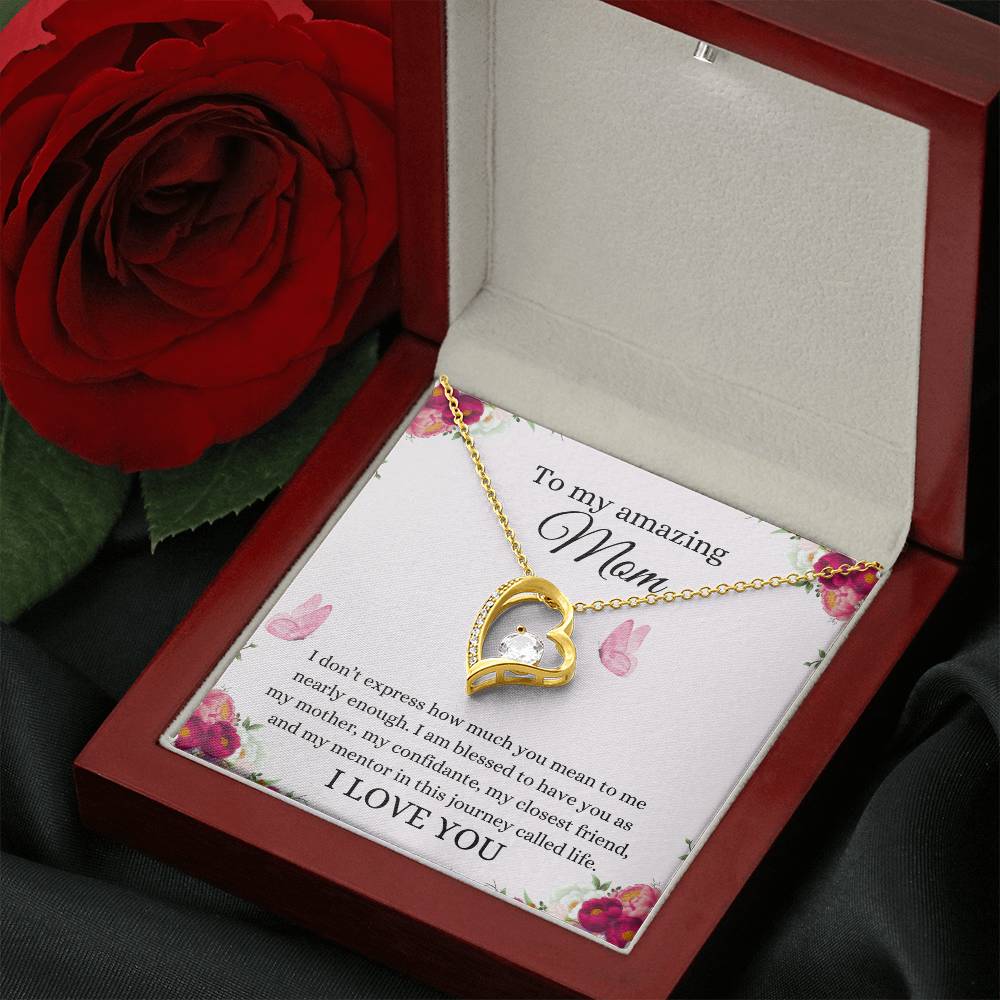 To My Amazing Mom - Radiant Heart Necklace