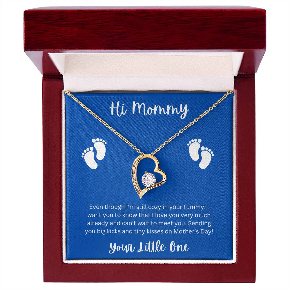 Hi Mommy Blue Background - Forever Love Necklace