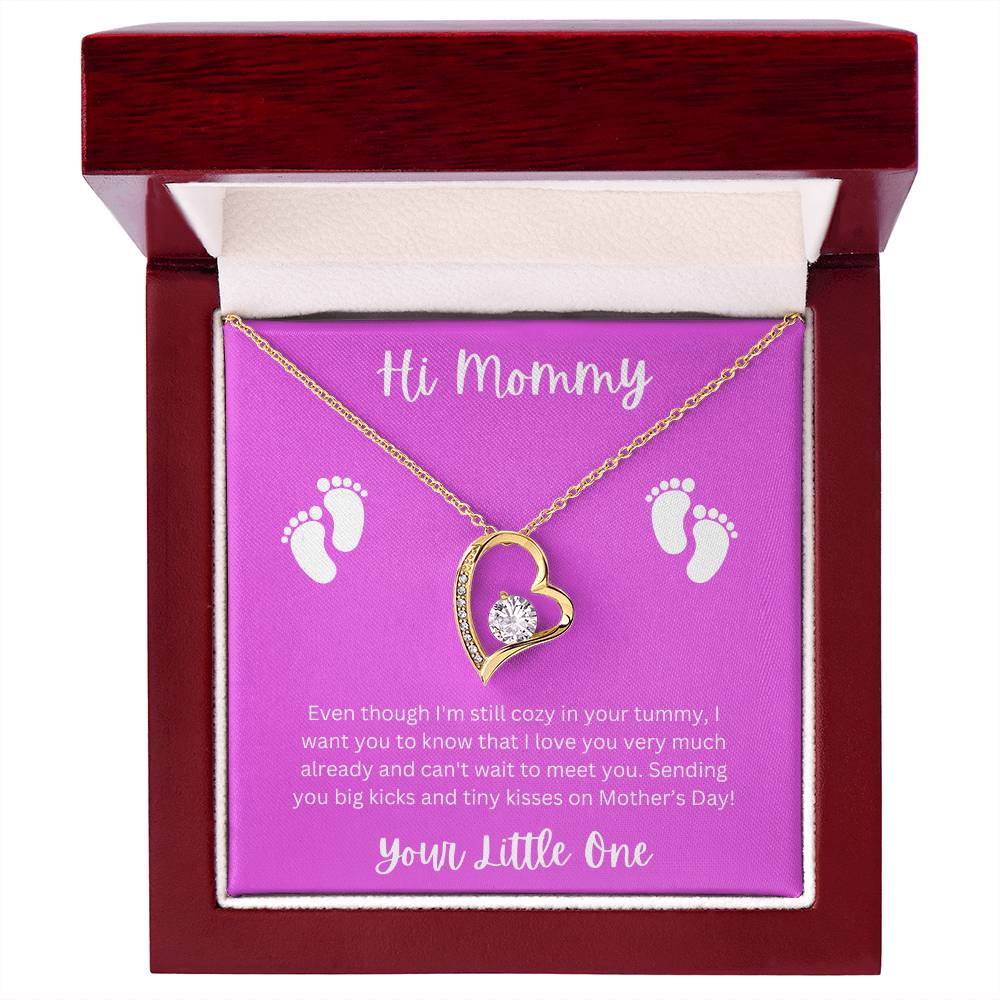 Hi Mommy Pink Background - Forever Love Necklace