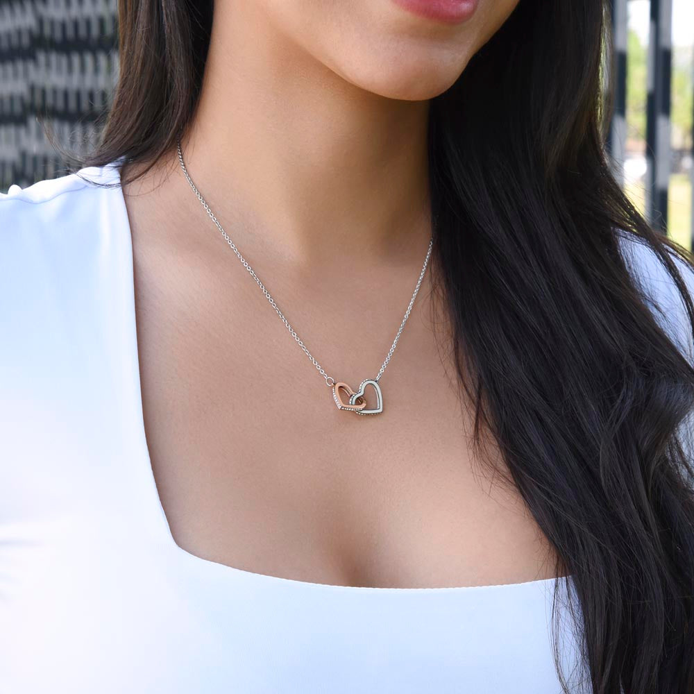 To My Beautiful Mother - Hearts Intertwined Necklace