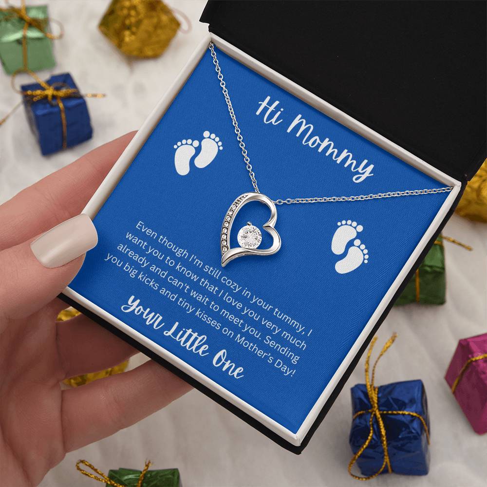 Hi Mommy Blue Background - Forever Love Necklace