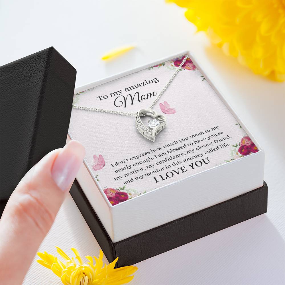 To My Amazing Mom - Radiant Heart Necklace