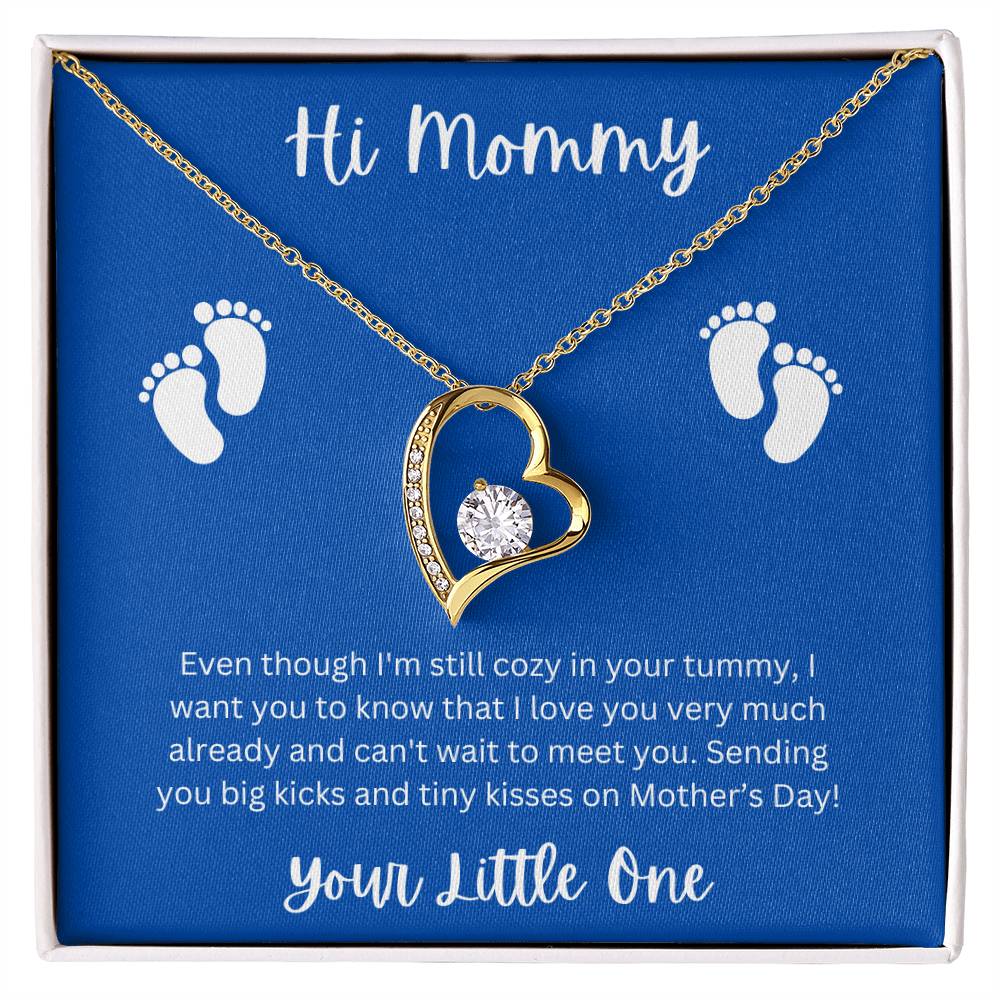 Hi Mommy Blue Background - Forever Love Necklace