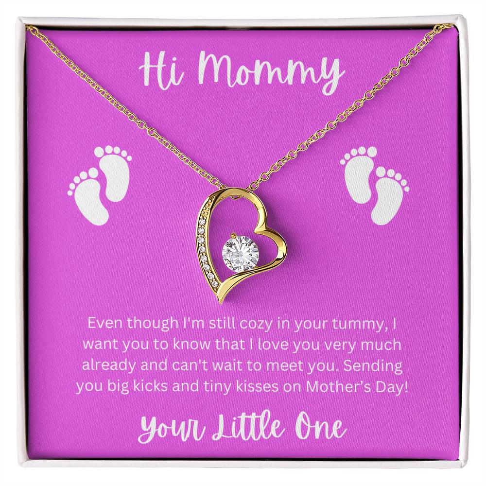 Hi Mommy Pink Background - Forever Love Necklace