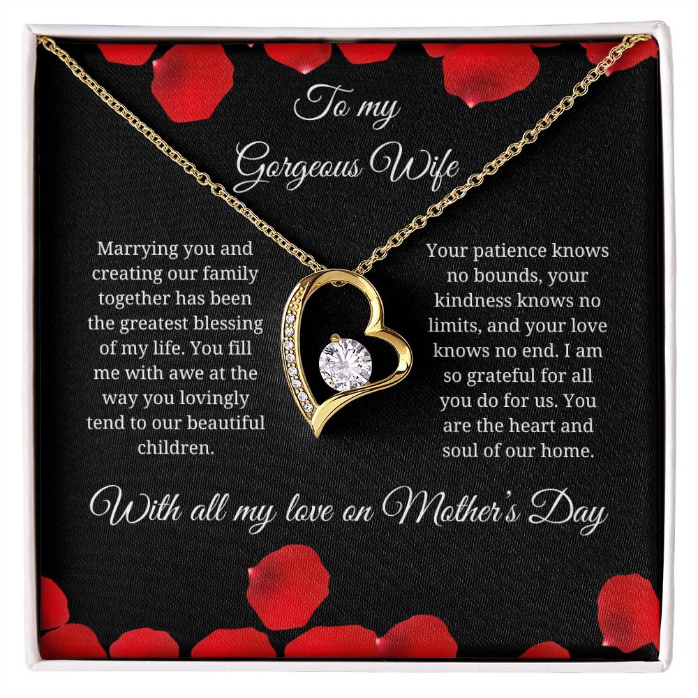 To My Gorgeous Wife - "Forever Love" Mother's Day Necklace