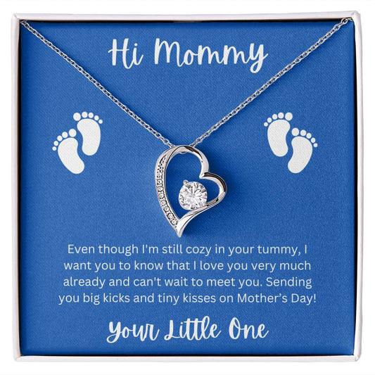 Hi Mommy Blue Background - Forever Love Necklace